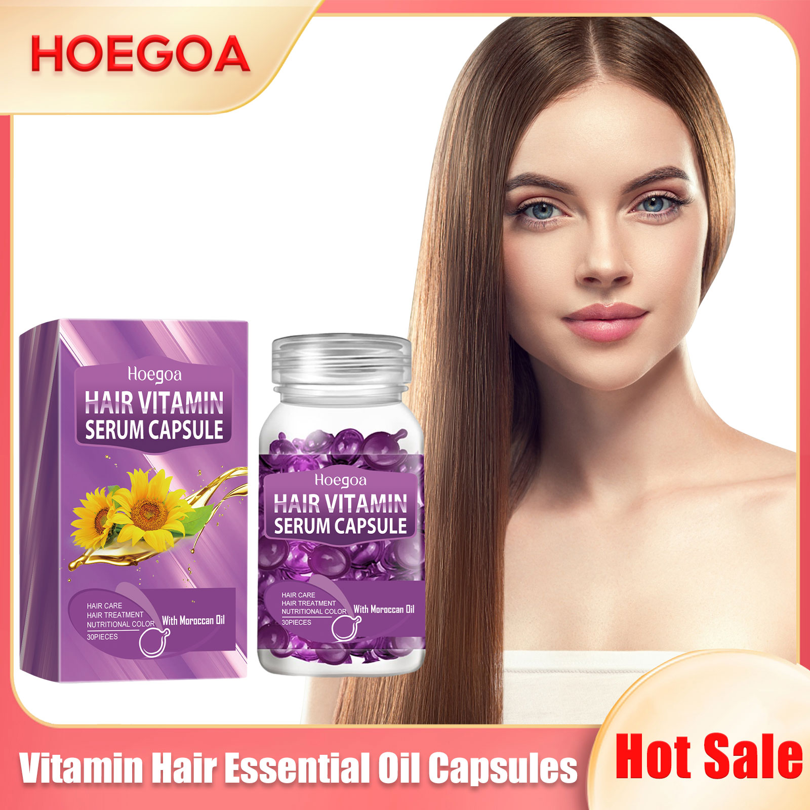 Hair Growth Serum Oil - Vitamin Hair Essential Oil Capsules Strengthen