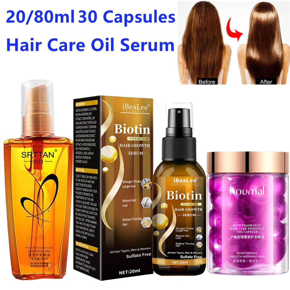 20/80ml 30 Capsules Biotin Hai - Hair Care Essence Oil Spray recension och pris