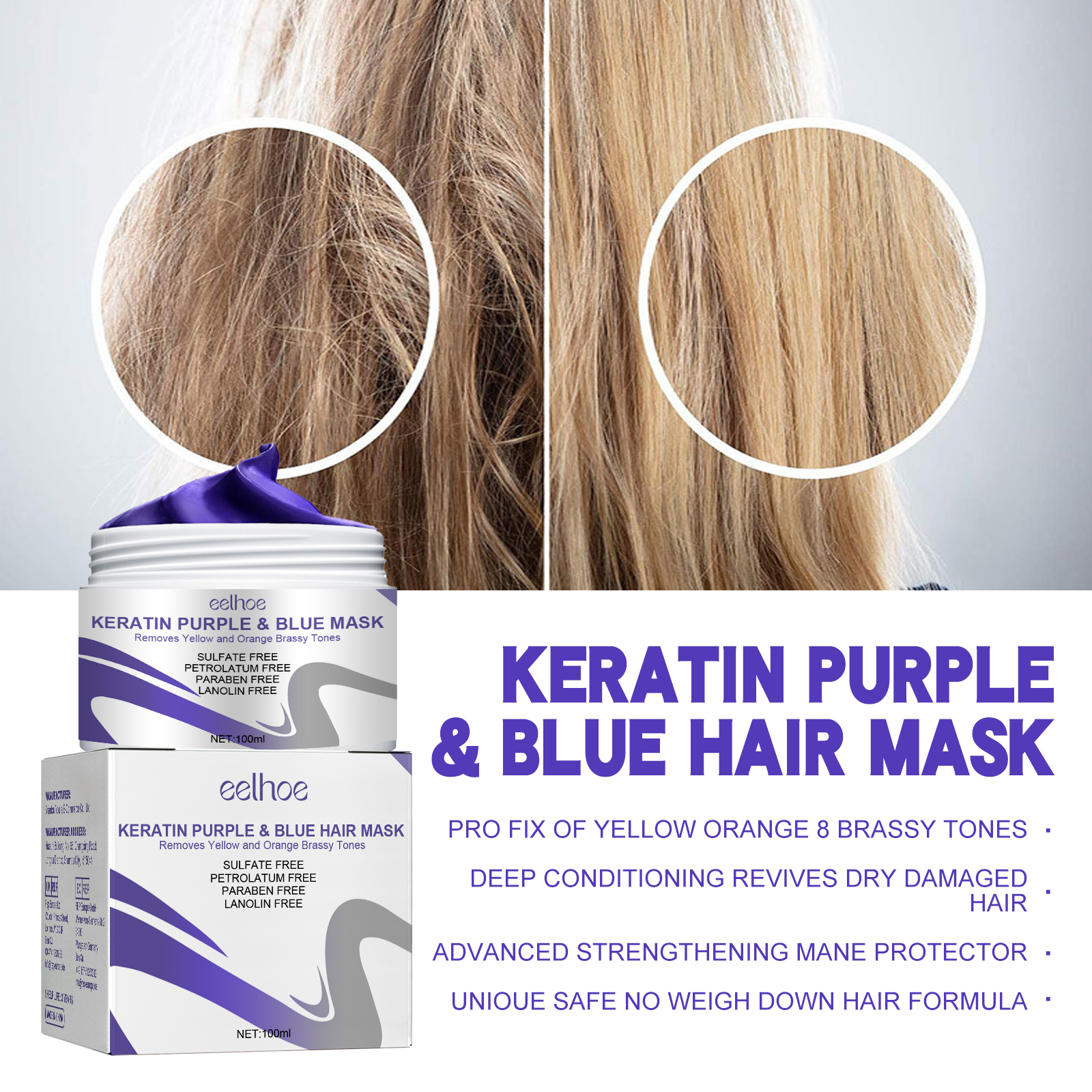 Straightening Hair Mask Kerati - Hair Care Normal recension och pris