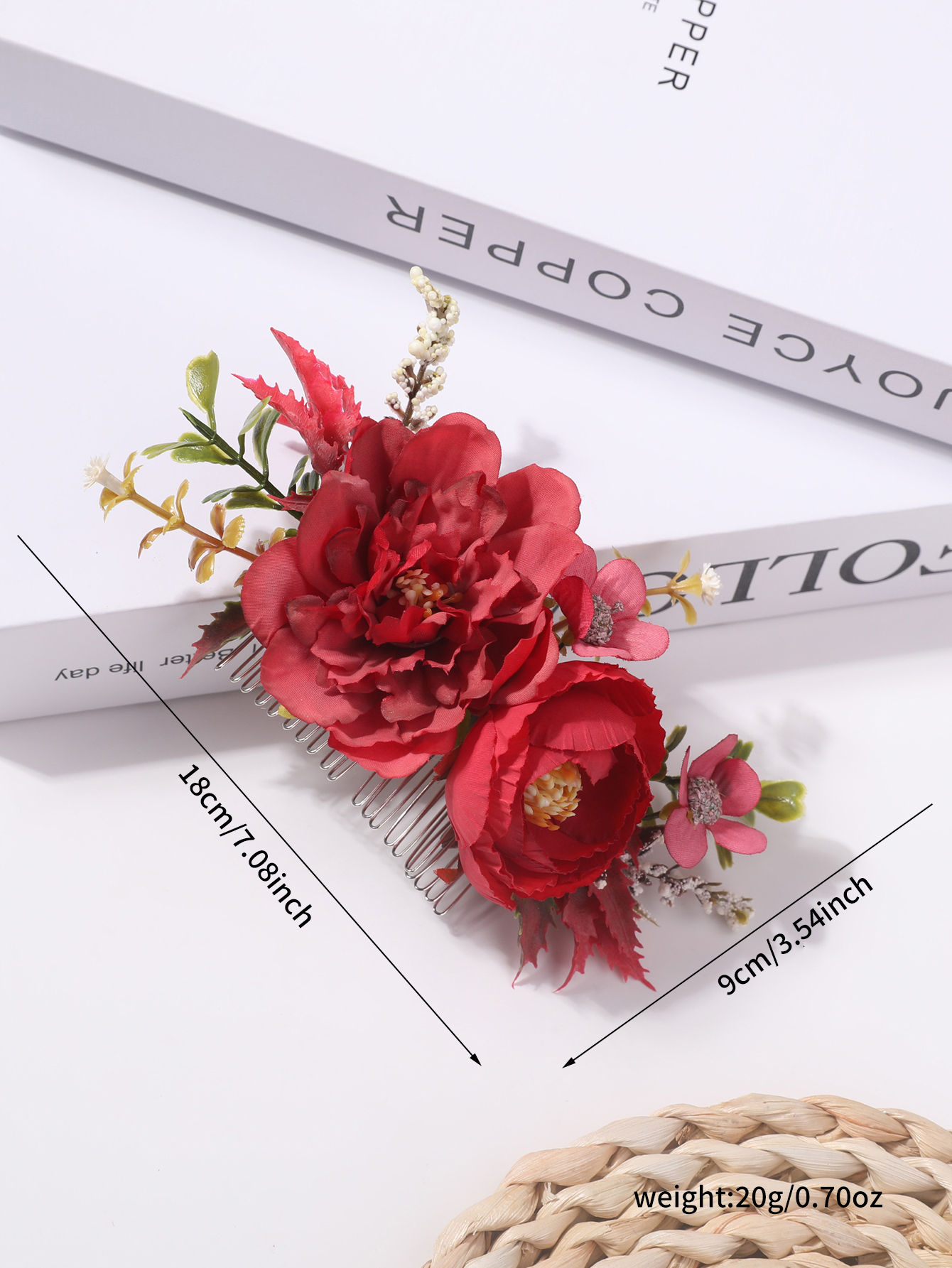 Red Synthetic Flower Hairpin B - Hair Care Japanese recension och pris