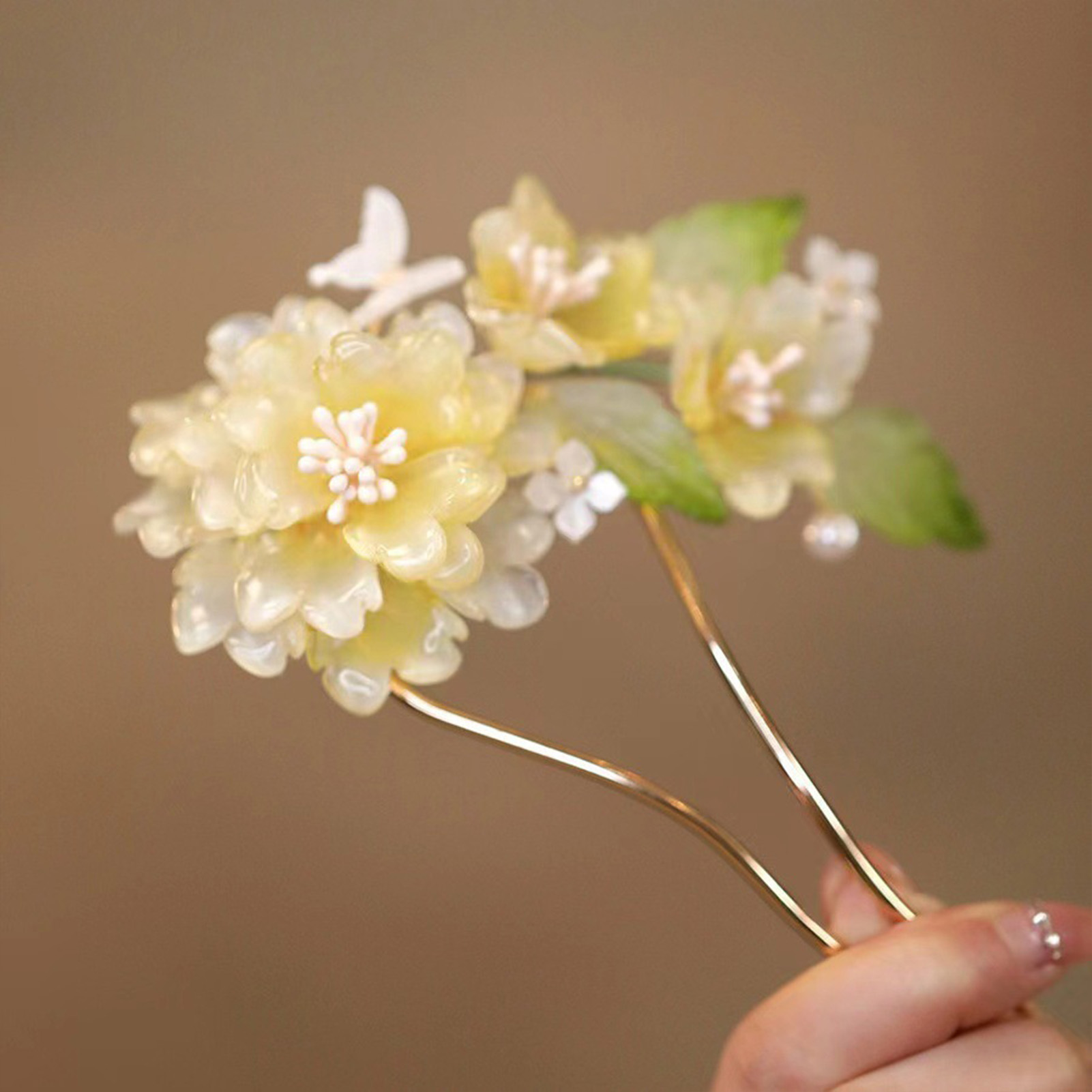 Flower U-shaped Hairpin Chines - Hair Care Japanese recension och pris