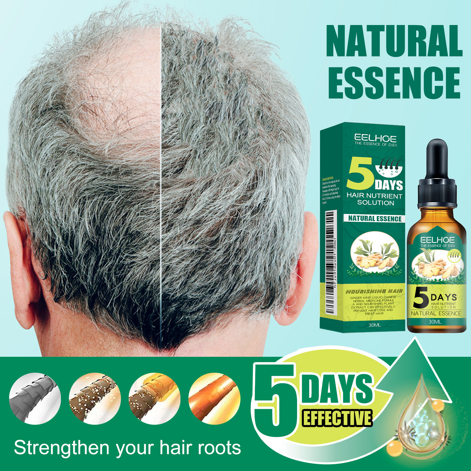 5Days Ginger Scalp Serum Dropp - Hair Care Essence Oil Spray recension och pris