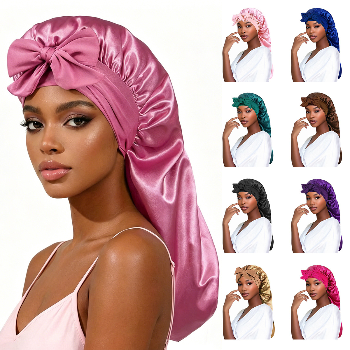 Long Satin Bonnet for Women, S - Hair Care Night Routine recension och pris